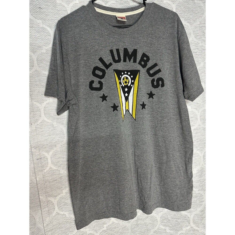 HOMAGE Columbus Crew MLS Soccer Nation Gray Tri Blend T Shirt Mens L